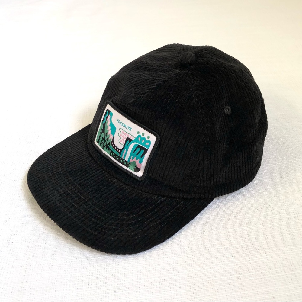 Parks Project Yosemite Black Corduroy Adjustable Baseball Cap Hat One Size